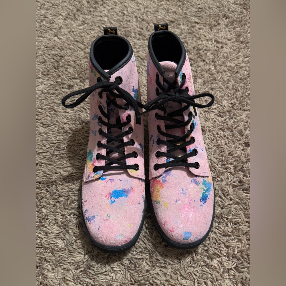Dr. Martens Multi-color Lace-Up Boots, Size 8